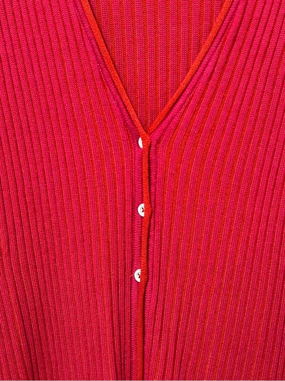 Free People Pink & Red Ribbed Cardigan - Picture 5 of 7
